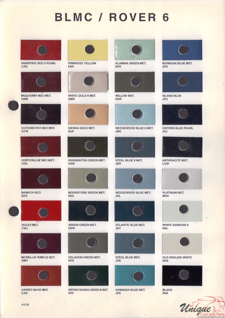 1995 - 2000 Rover Paint Charts Octoral 3